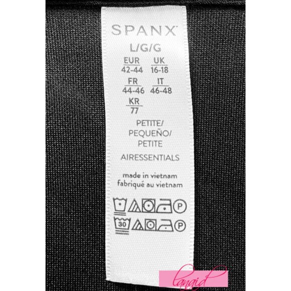 Spanx AirEssentials Long Sleeve Wide Leg Jumpsuit Black Zip-Up V-Neck Romper LP - Picture 11 of 13